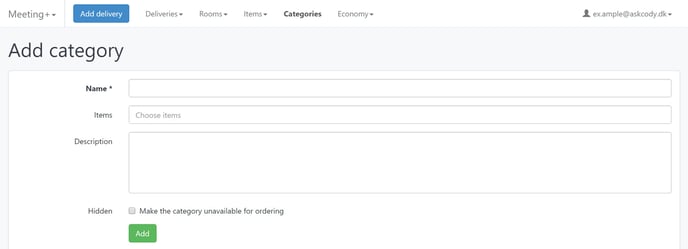 Add a category in the AskCody Meeting Services Management Portal