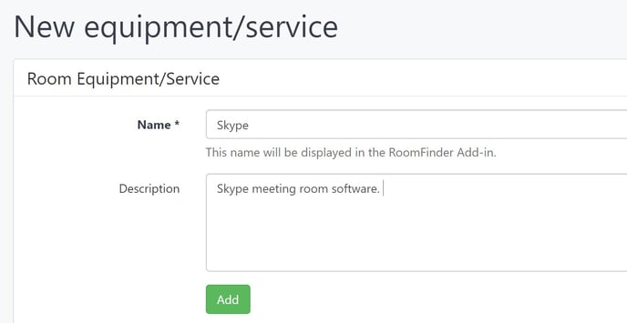 Add a new Equipment or Service in the AskCody Management Portal