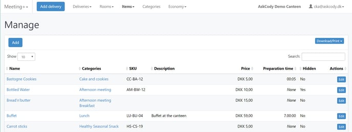 AskCody Meeting services management portal