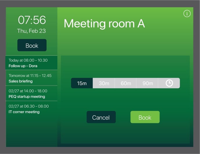 AskCody room displays ad-hoc booking