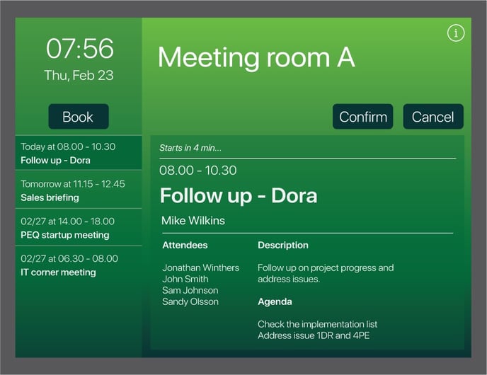 AskCody room displays available view
