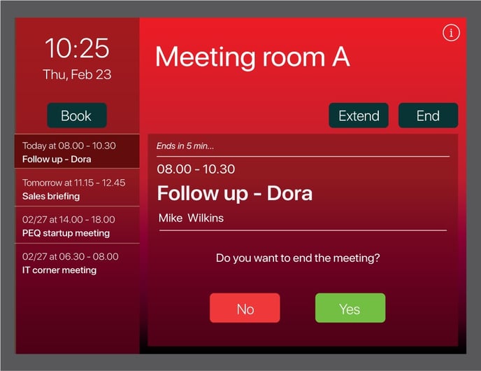 AskCody room displays meeting view
