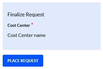 A screenshot of a cost center in the Services Add-in