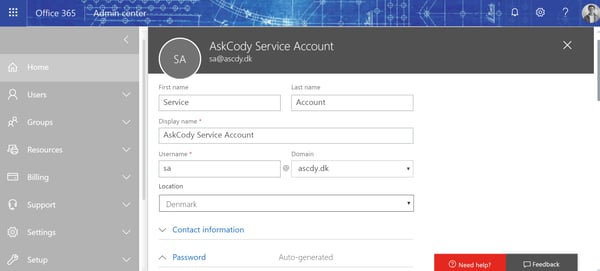 Create a service account in Exchange 2013