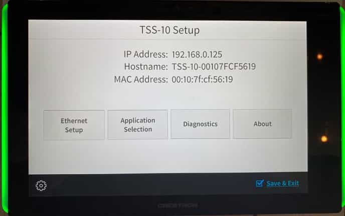 Crestron Tss-10 setup