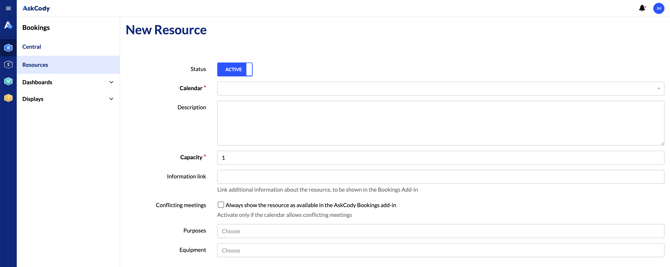 Adding a new resource in the AskCody Management Portal