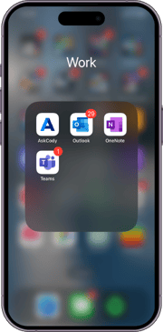 A screenshot of the AskCody mobile app in the app drawer within a folder in iOS