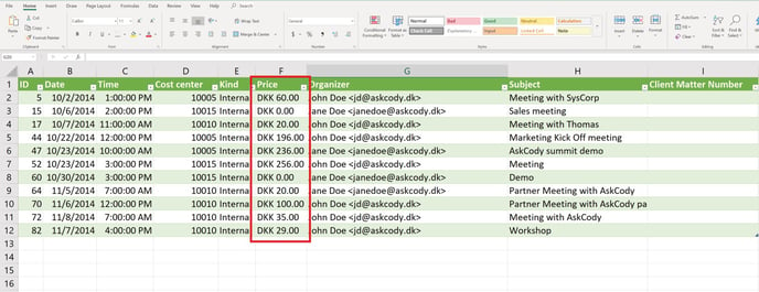 International format for currency in settlements CSV export