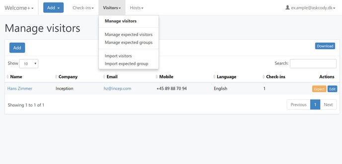 Manage Visitors in the Visitor Management Portal