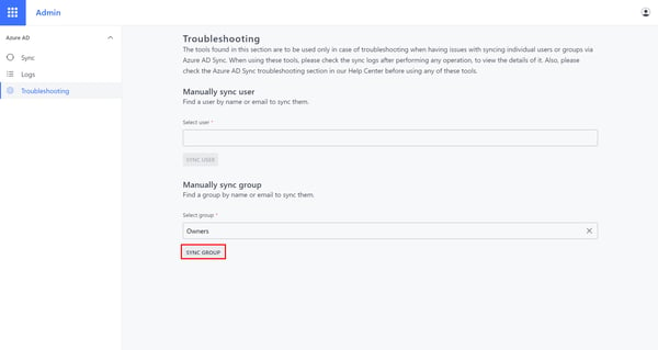 Manually sync groups in Azure AD Sync