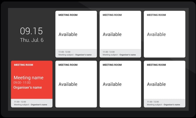 Meeting Dashboards Availability Tile Layout