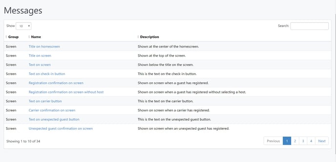 Messages list on the AskCody management portal