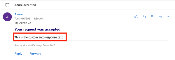 Custom auto-response text in automatic meeting room booking reply