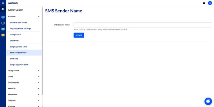 how to setup a sms sender name