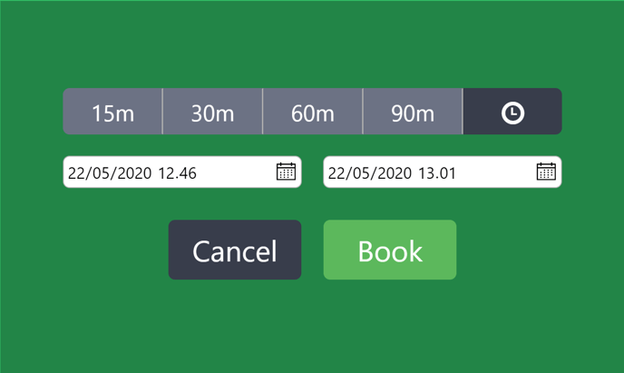 Change the time format for the booking option on the Today+