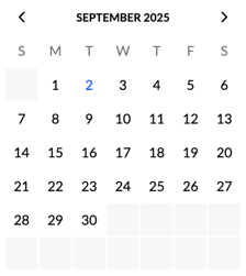 AskCody Calendar selector