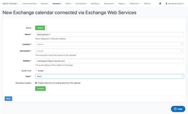 Connect your Exchange calendars with AskCody
